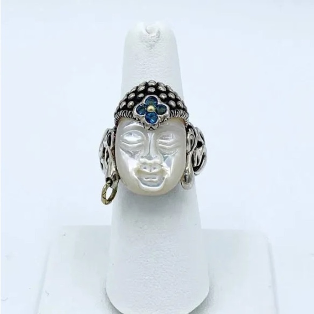 Barbara Bixby Mother of Pearl Buddha Ring in 7